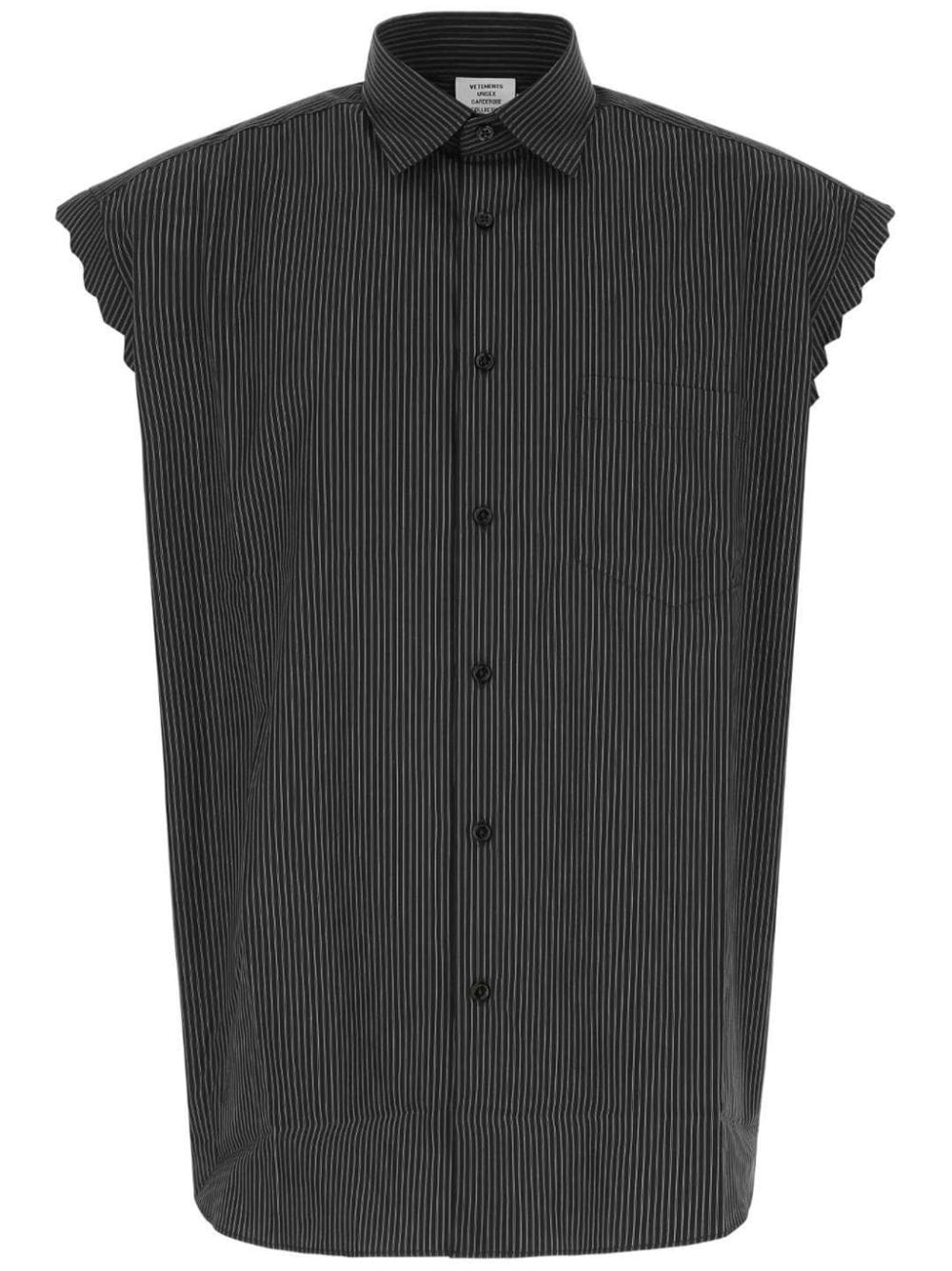 Shop Vetements Ribbed Poplin Shirt In Black