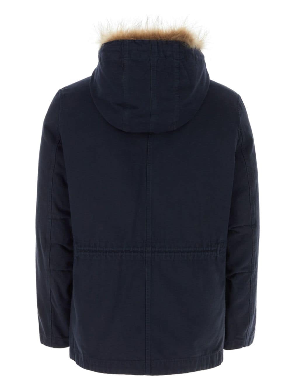 Yves Salomon fur-trim hooded parka - Blauw