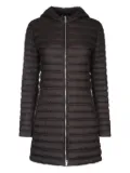 Add hooded quilted coat - Brown