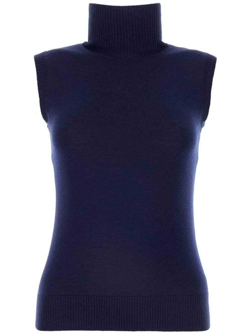 Shop Sportmax Ardenza Virgin Wool Knitted Top In Blue