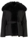 Yves Salomon belted puffer jacket - Black