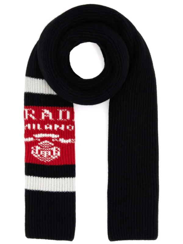 PRADA ブラック カシミア スカーフ Prada カシミア スカーフ | ブラック | FARFETCH JP