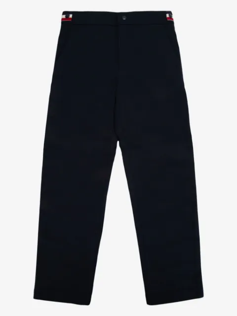 Moncler Enfant pantalones rectos con parche del logo