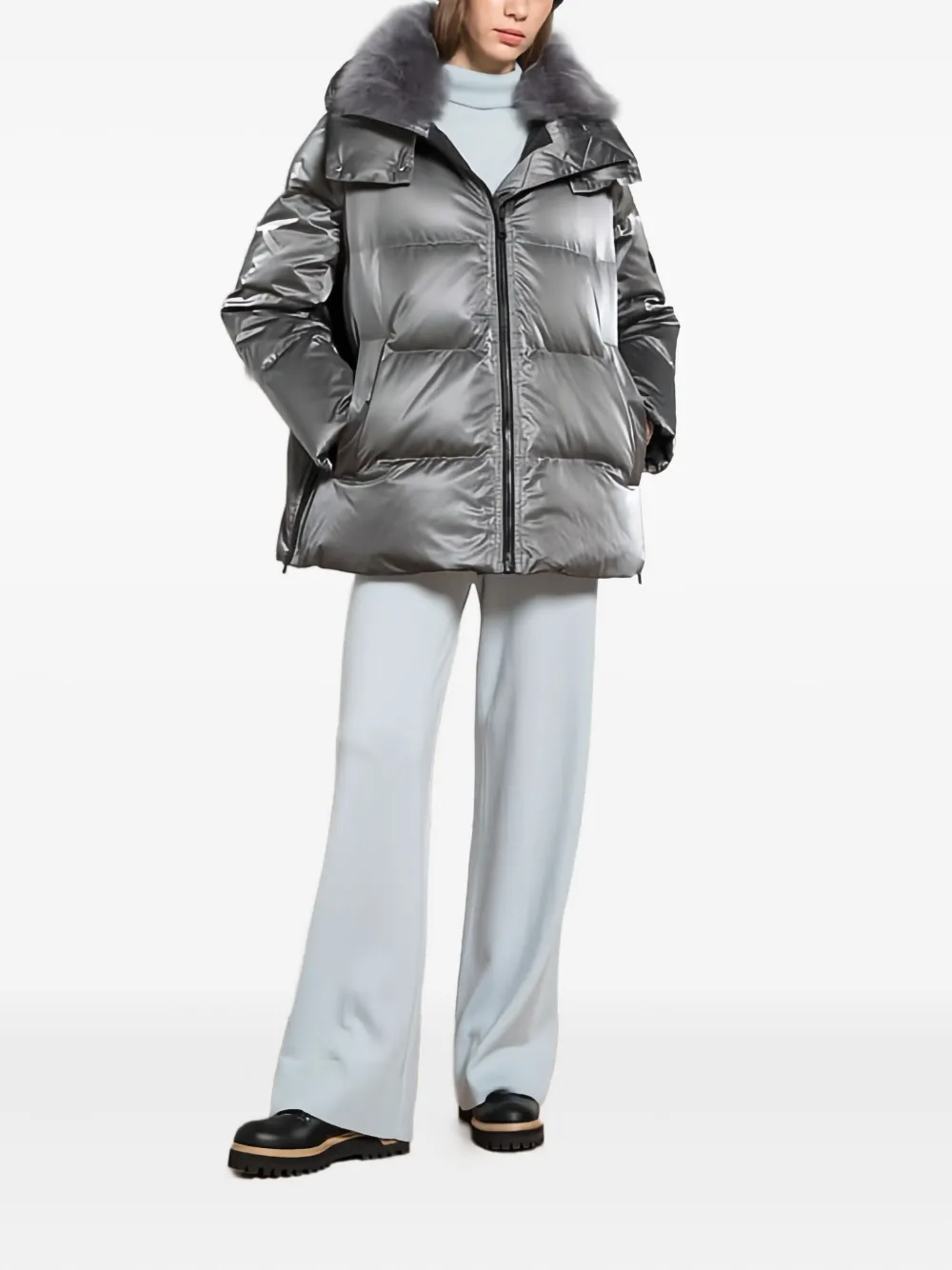 Yves Salomon quilted fur-trimmed coat | Faux Fur & Shearling Coats | Image 2