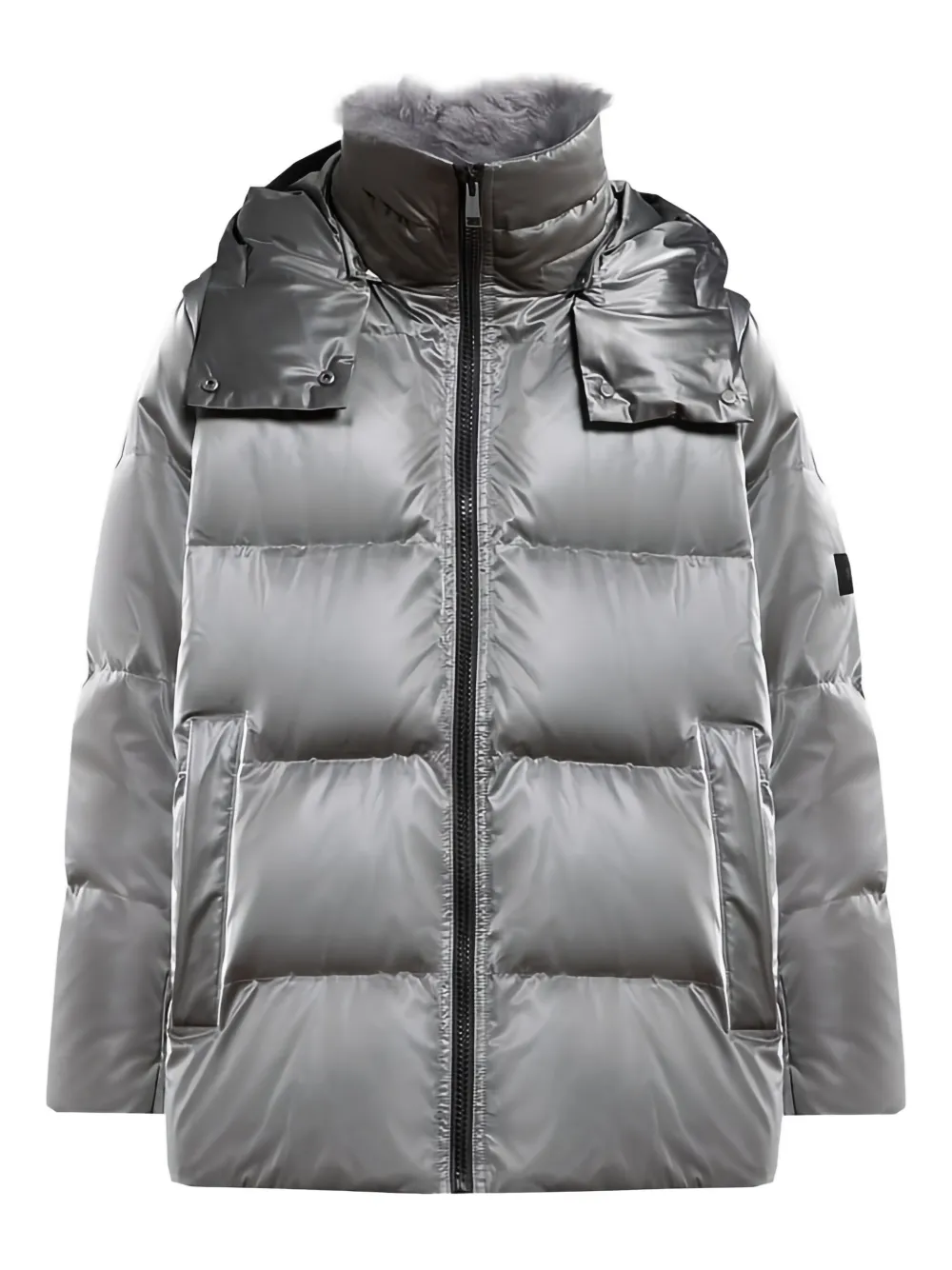 Yves Salomon quilted fur-trimmed coat | Grey | Image 1
