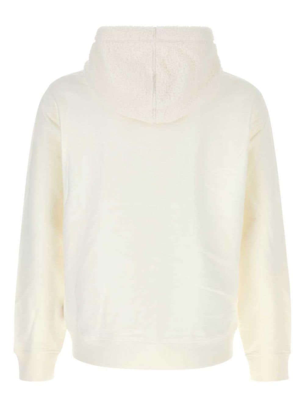 BOSS logo-embroidered cotton hoodie - Beige