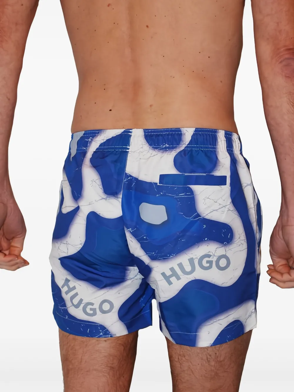 HUGO Zwembroek met logoprint Blauw
