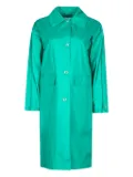 Add button-fastening collared coat - Green