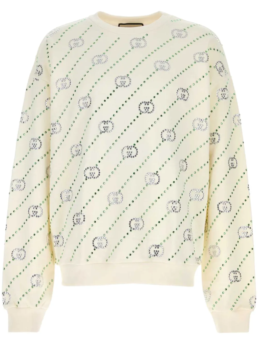 White gucci crewneck sweatshirt on sale