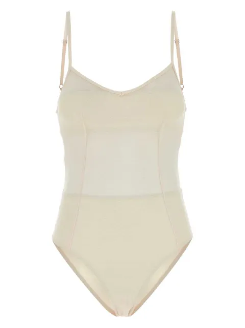 Prada tulle V-neck swimsuit