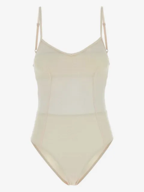 Prada tulle V-neck swimsuit