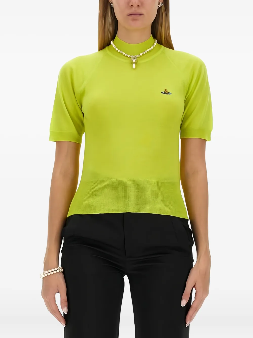 Orb-embroidered top