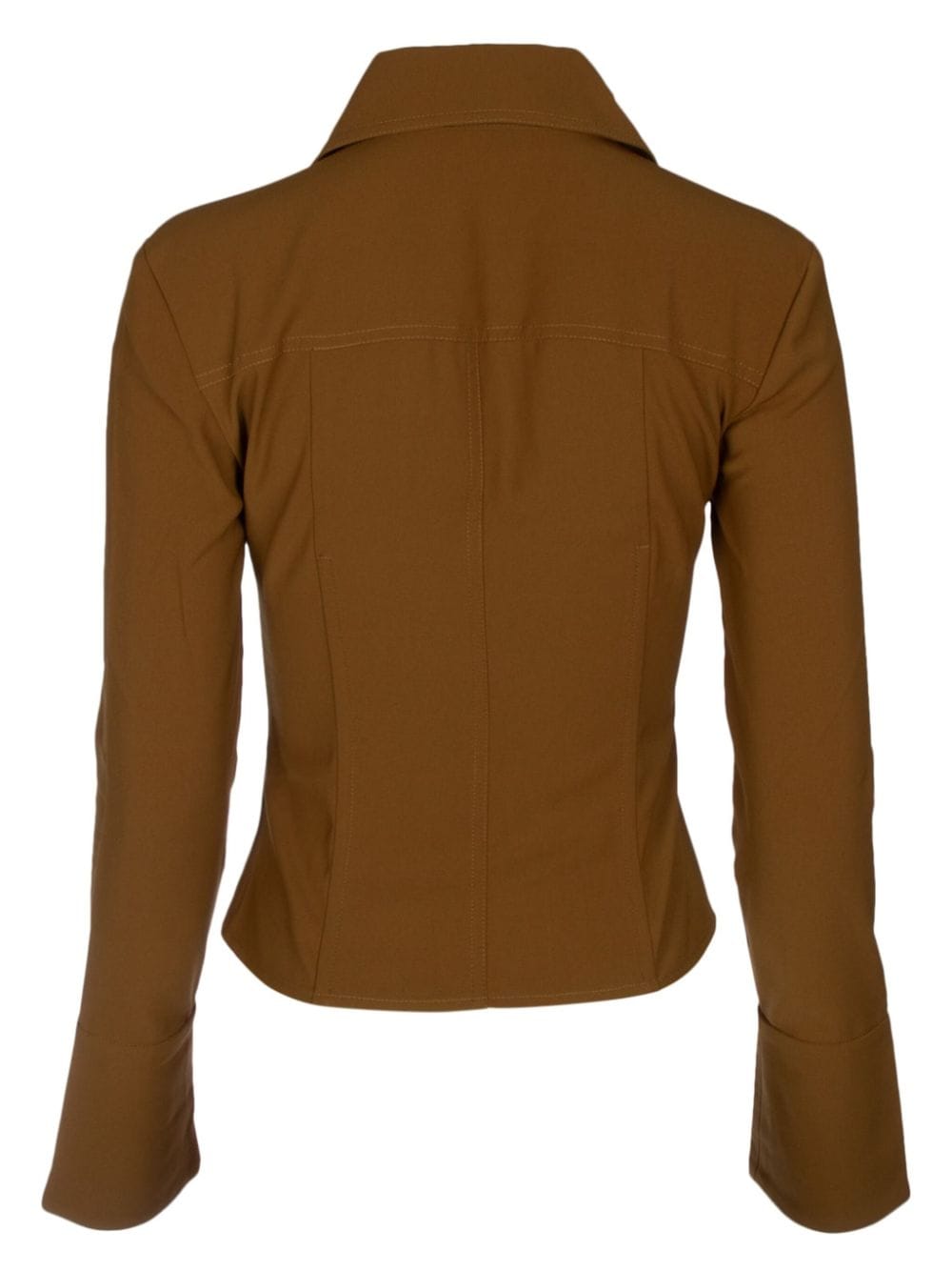 Shop Yuzefi Corseted Shirt In Brown