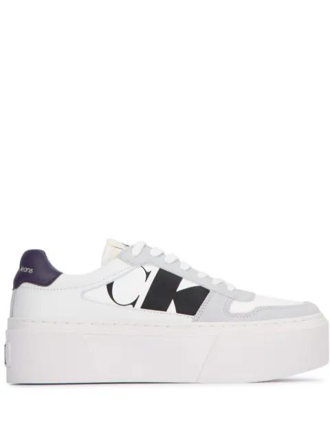Calvin Klein logo-lettering platform trainers