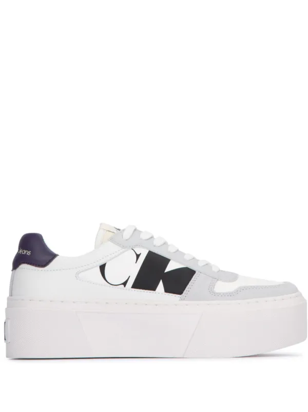 Calvin klein white platform trainers online