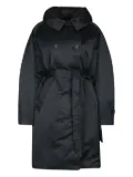 Add hooded double-breasted trench coat - Black