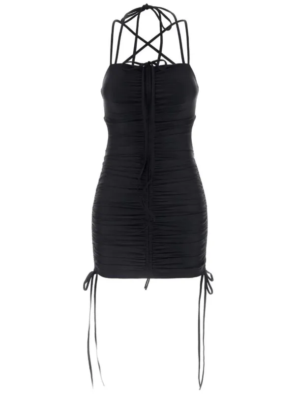 Balenciaga Ruched Mini Dress in Black