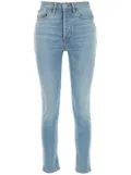RE/DONE logo-patch skinny jeans - Blue