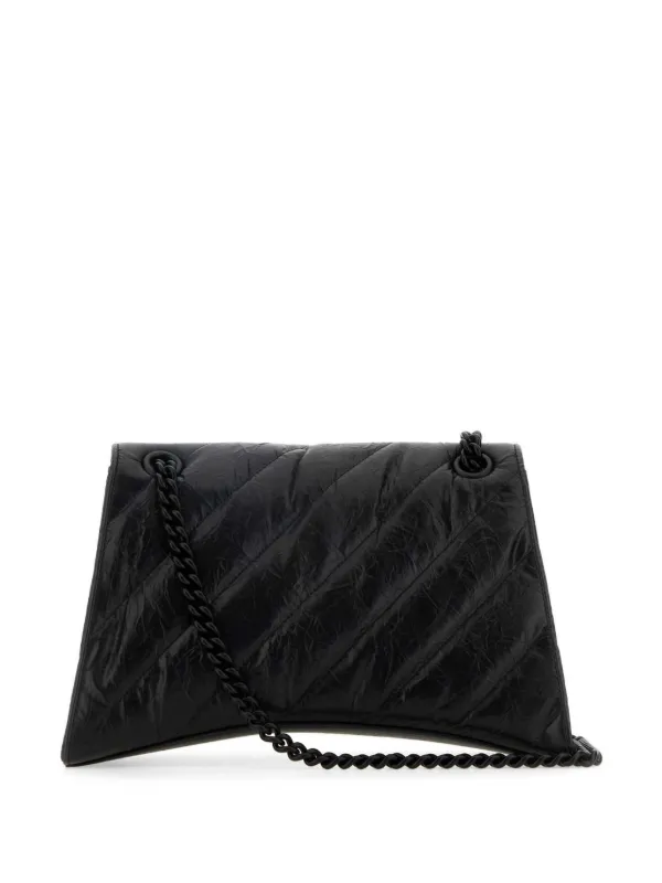 Balenciaga Crush Shoulder Bag Black FARFETCH IE