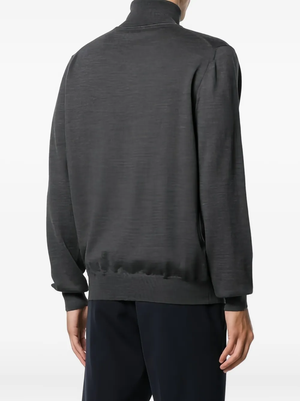 Barba Napoli Turtleneck Wool Sweater In Gray