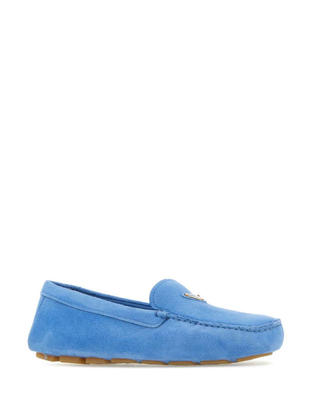 Prada logo-plaque loafers - Blauw