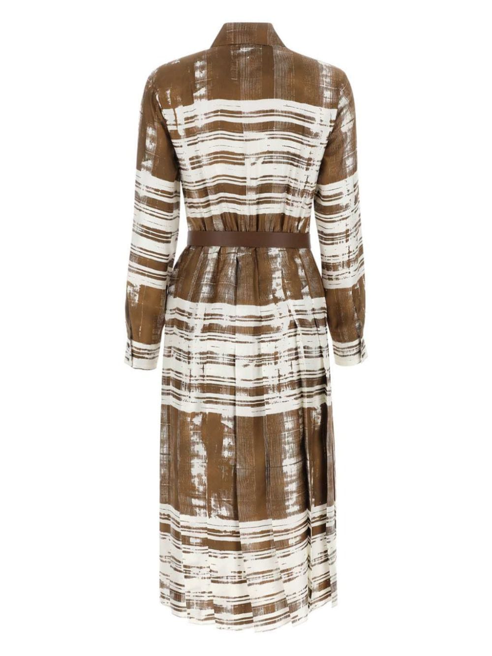 Max Mara stripe-print silk dress - Bruin