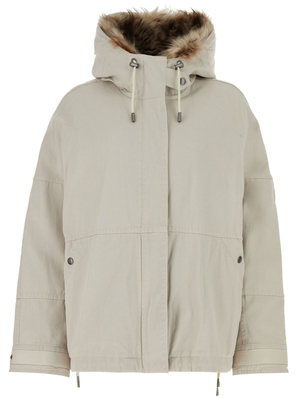 detachable-hood padded parka