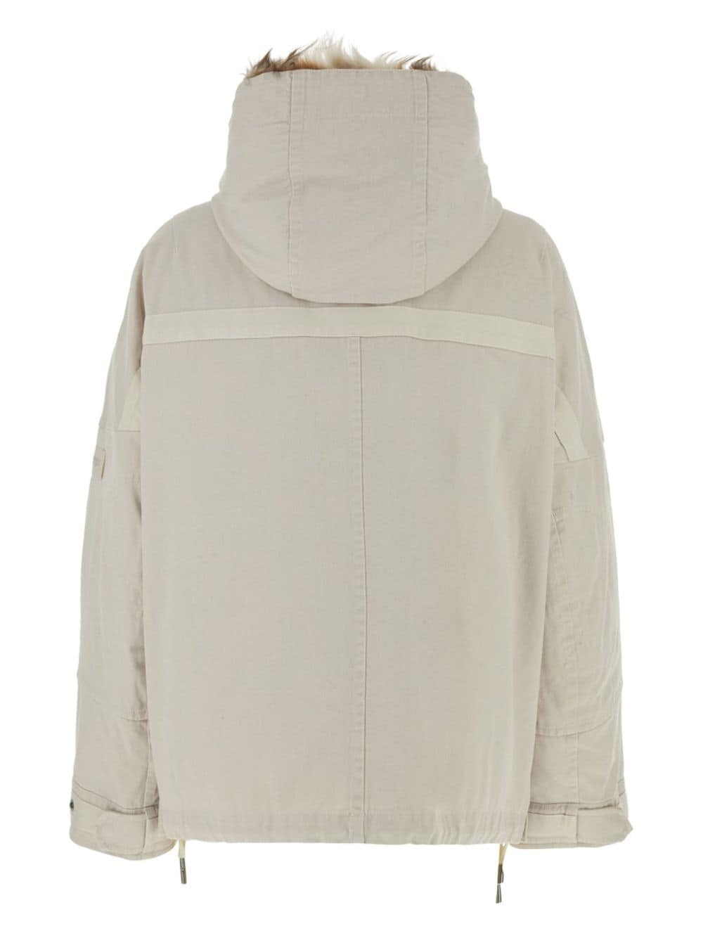 Yves Salomon fur-trimmed hood puffer jacket - Beige