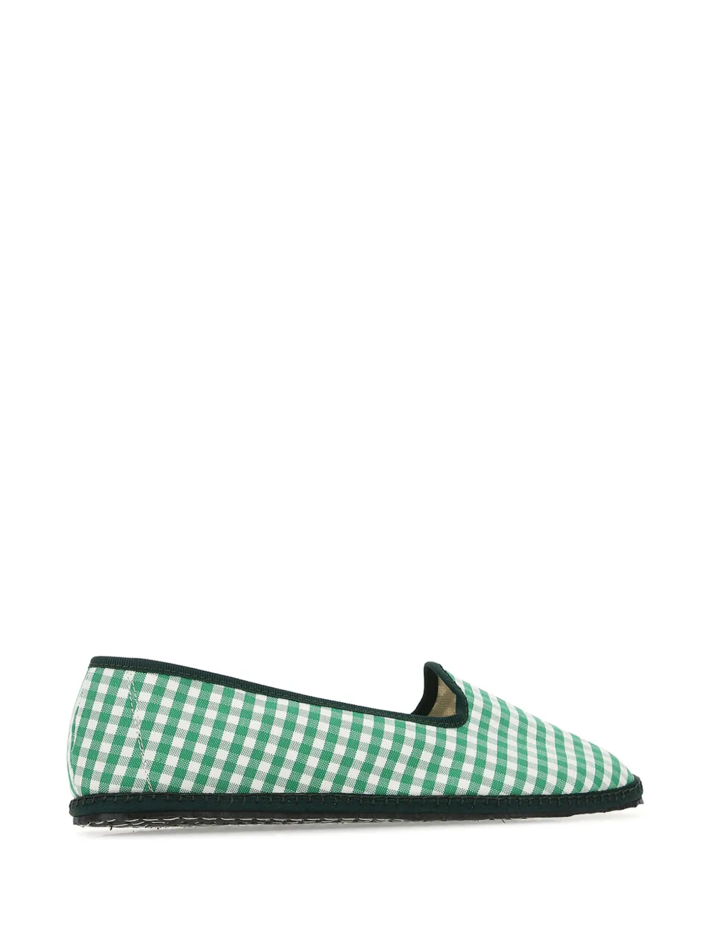 Vibi Venezia Green Printed Canvas Ballet Flats In Green