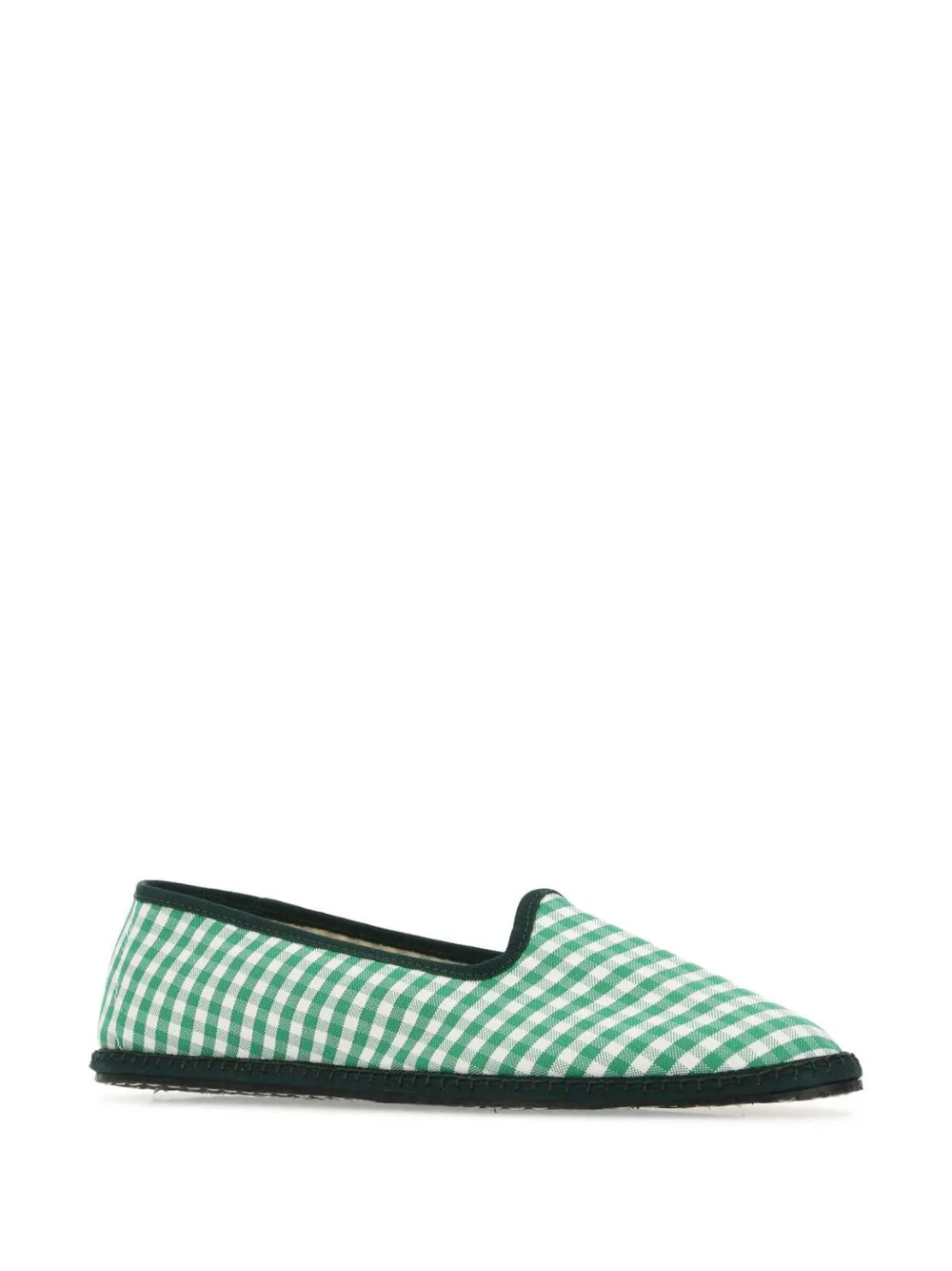 Vibi Venezia Green Printed Canvas Ballet Flats In Green