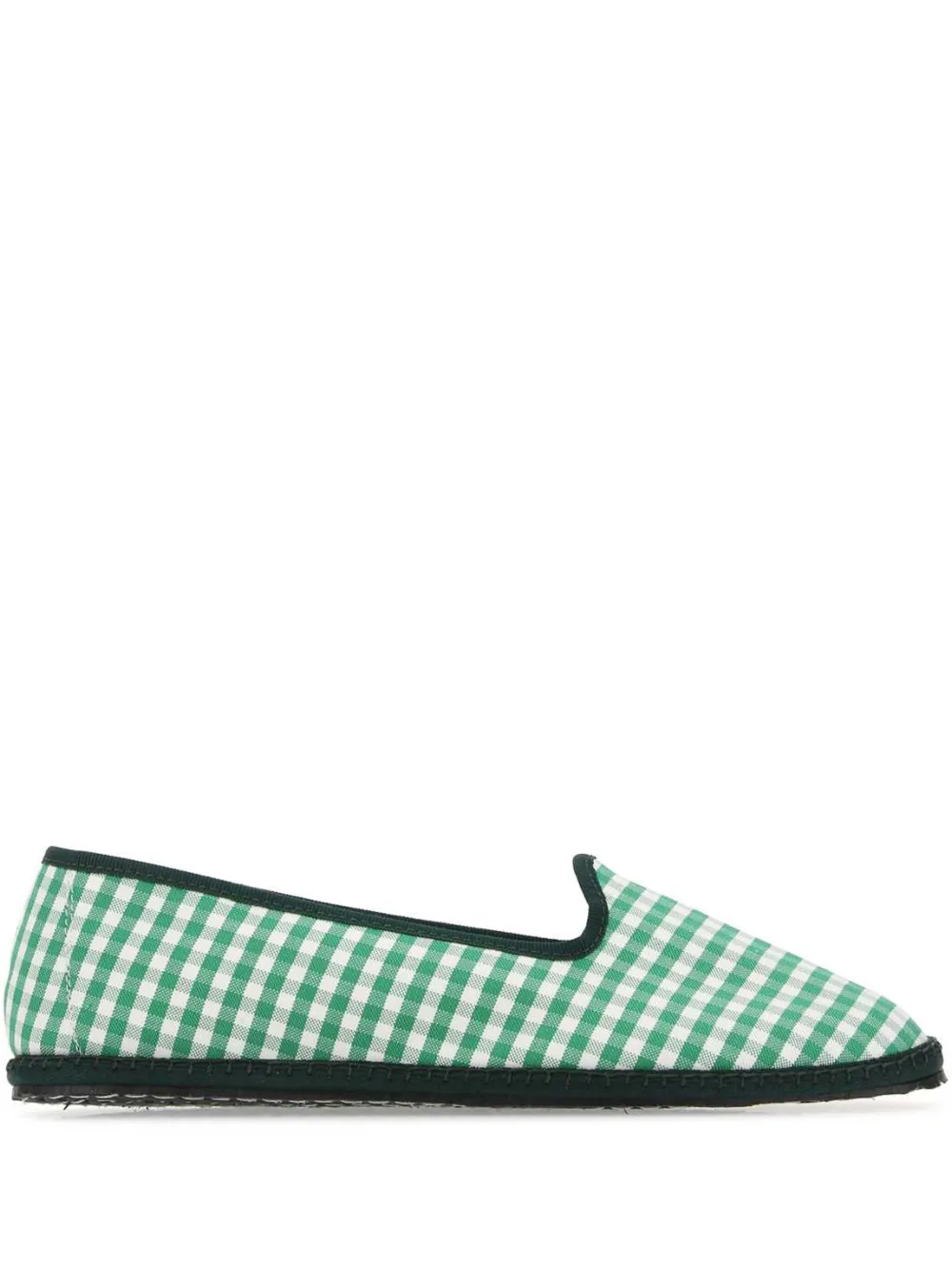 Vibi Venezia Green Printed Canvas Ballet Flats In Green