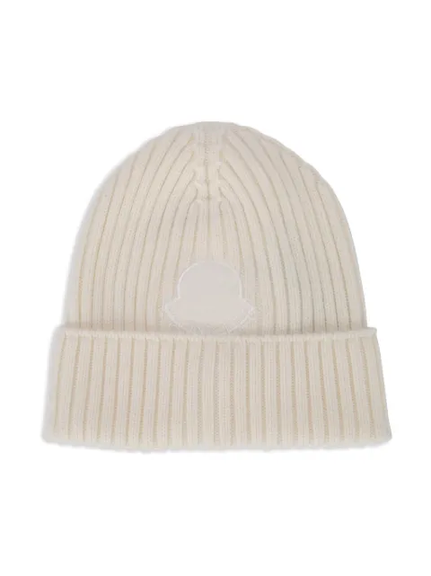 Moncler Enfant logo-patch ribbed-knit beanie