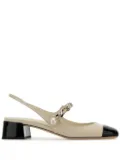 Miu Miu 35mm pearl-embellished pumps - Neutrals