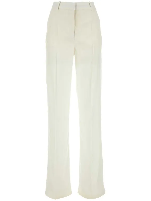 パンツ STELLA MCCARTNEY HIGH WAIST PANTS Stella McCartney high-waist wide-leg Trousers | White | FARFETCH