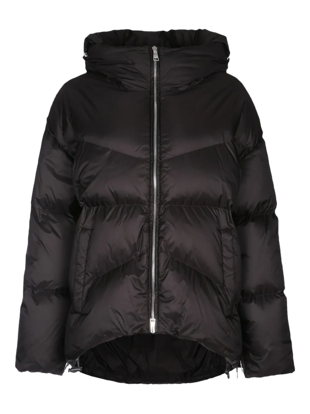 Add hooded puffer jacket | Black | Image 1