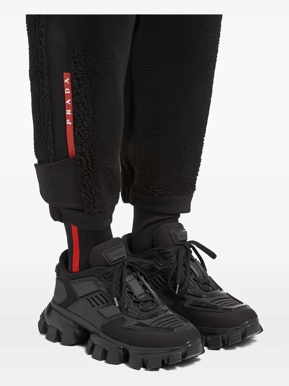 Prada Broek met logoprint Zwart