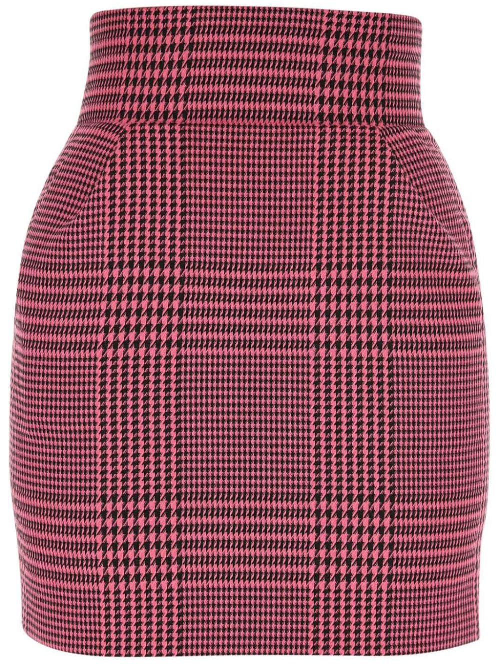 checked mini skirt