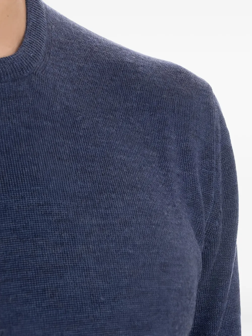 Barba round-neck long-sleeve sweater Blauw