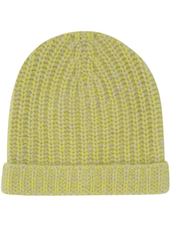 The Elder Statesman Cashmere Beanie Hat in Yellow