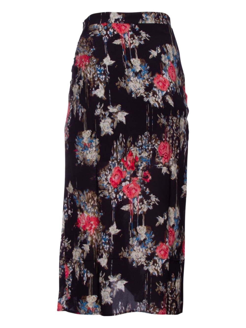 IRO floral-print knotted-front skirt - Zwart