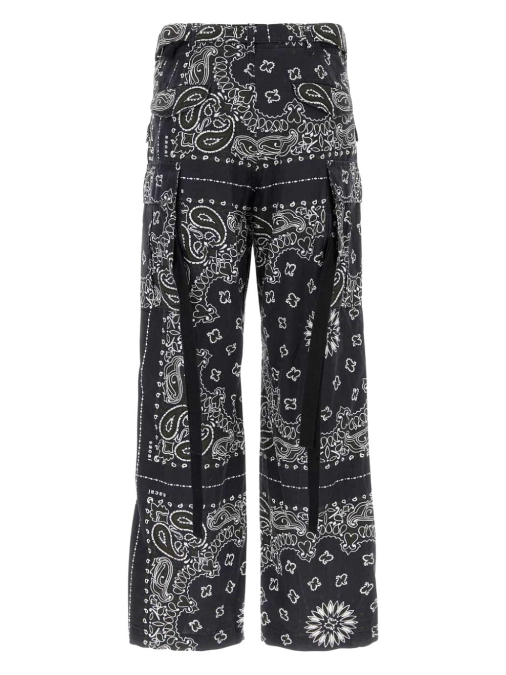 sacai bandana-print cargo pants - Blauw