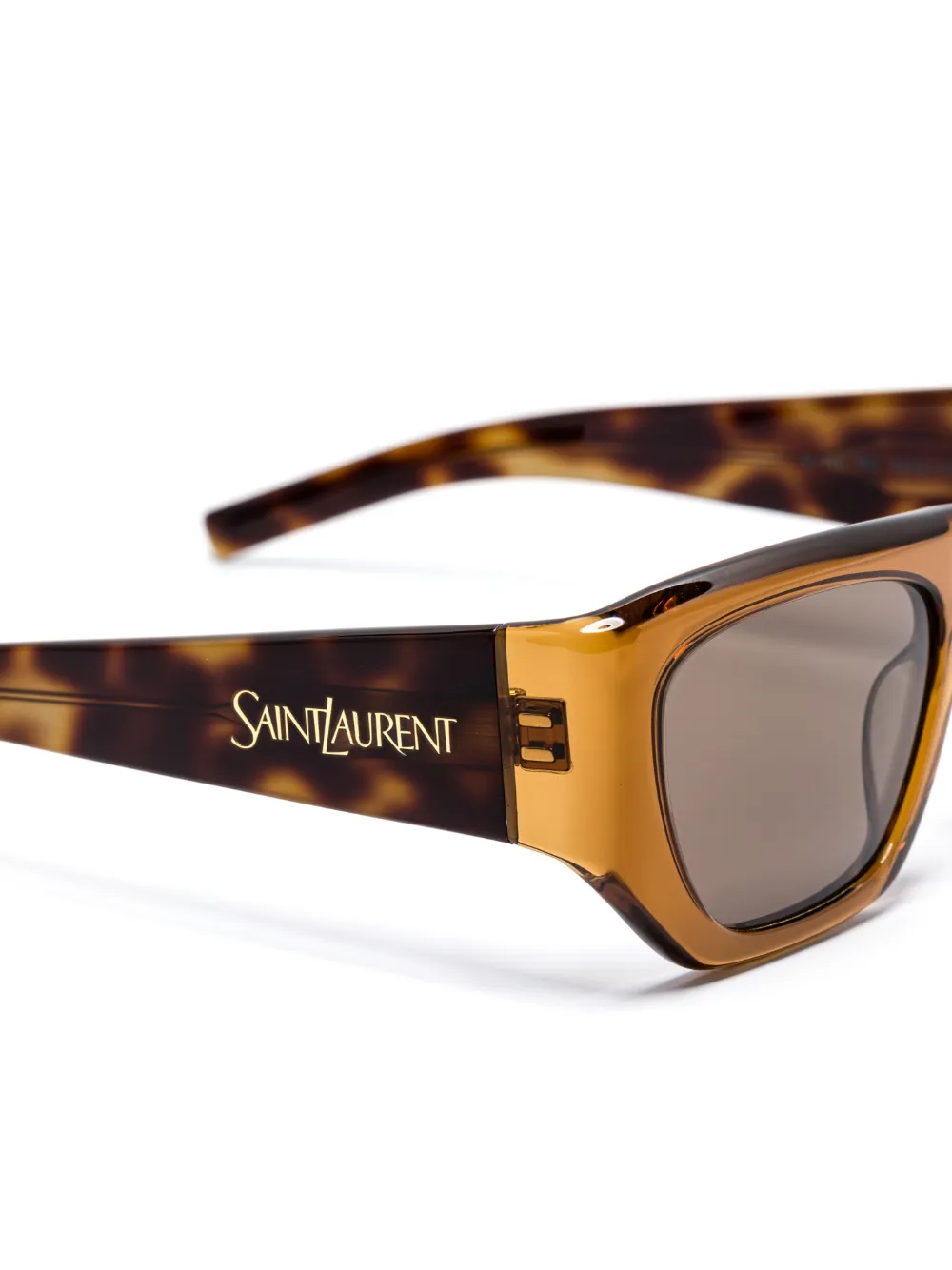 Saint Laurent Eyewear Doorschijnende zonnebril Bruin
