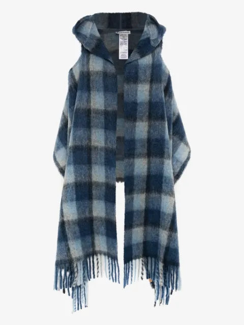 Woolrich mascada estilo capa con capucha