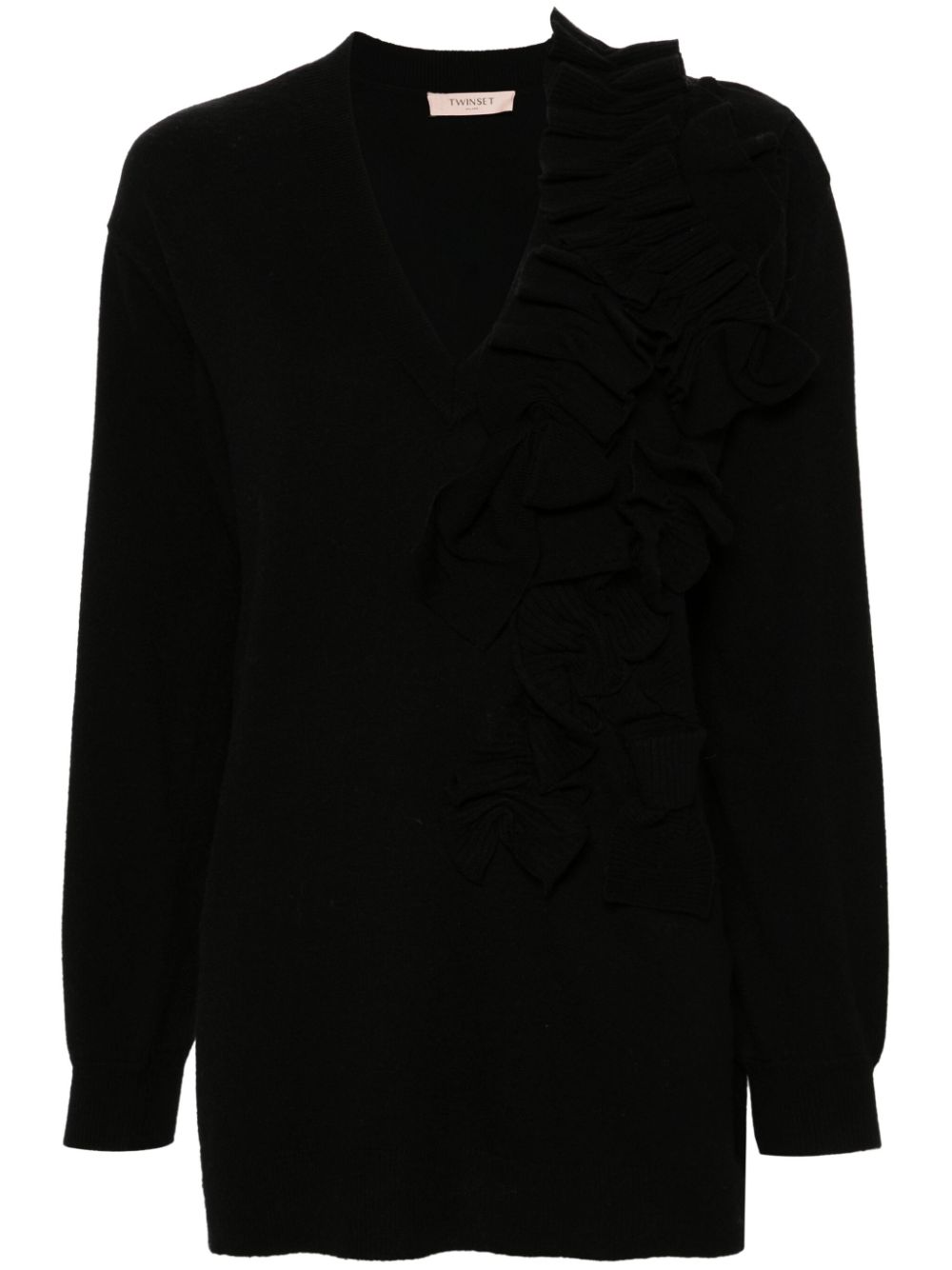 TWINSET ruffle-detail jumper - Black