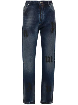【関税＆送料込み】Palm Angels Jeans Palm Angels logo-print Jeans | Blue | FARFETCH