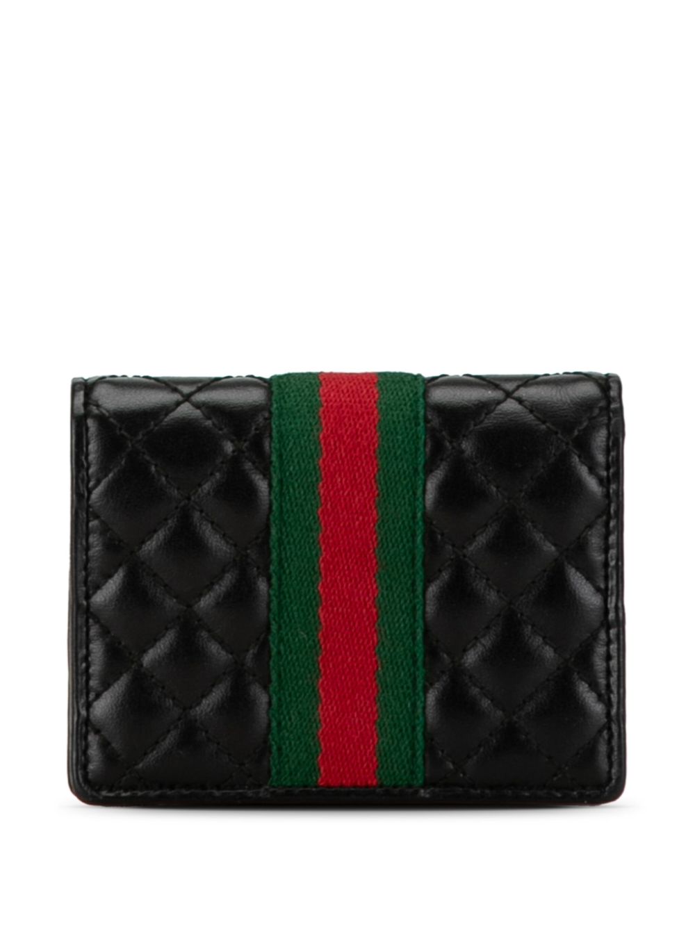 Gucci Pre-Owned 2000-2015 Double G Web Trapuntata Compact Wallet small wallets - Zwart