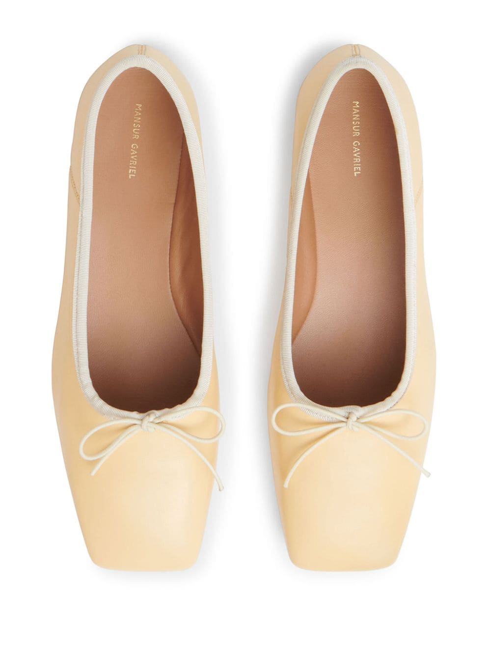 Shop Mansur Gavriel Bianca Ballerina Shoes In Neutrals