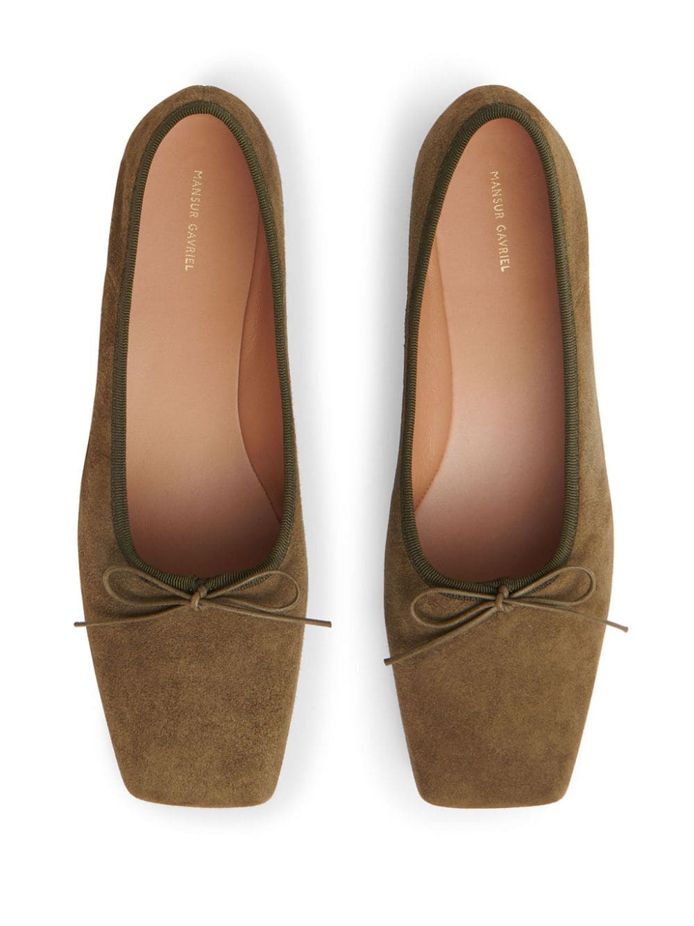 Shop Mansur Gavriel Bianca Ballerina Shoes In Brown