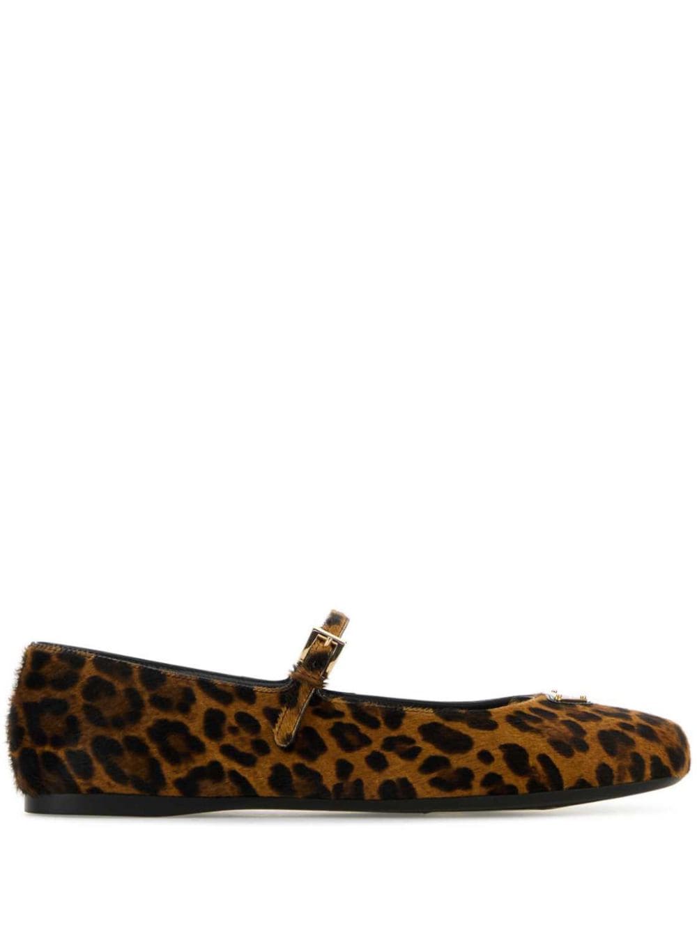 Prada leopard-print ballerina shoes - Marrone