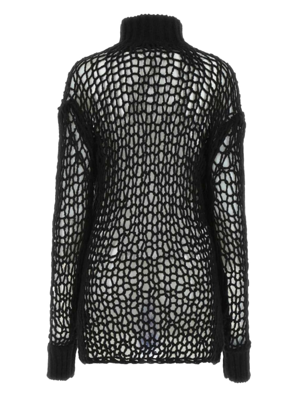 Ann Demeulemeester open-knit high-neck sweater - Zwart